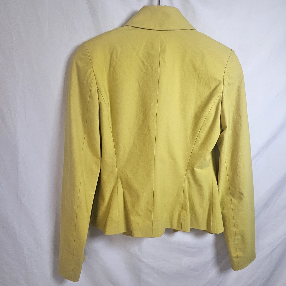 PIAZZA SEMPIONE‎ Canary Yellow Cotton Blend Jacket Blazer Sz 40 - Picture 3 of 9